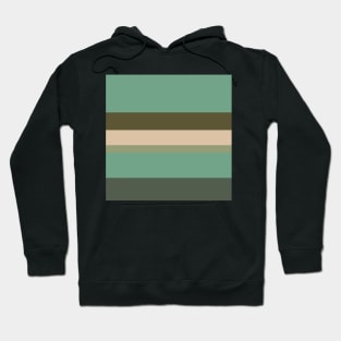A miraculous tailoring of Camo Green, Dark Vanilla, Artichoke, Oxley and Ebony stripes. Hoodie
